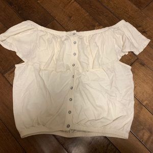 Off shoulder free people white top